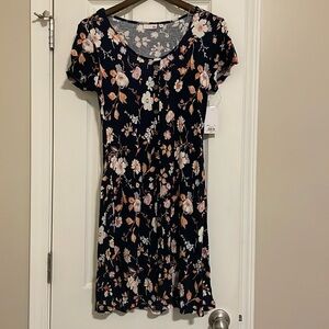 Floral navy dress